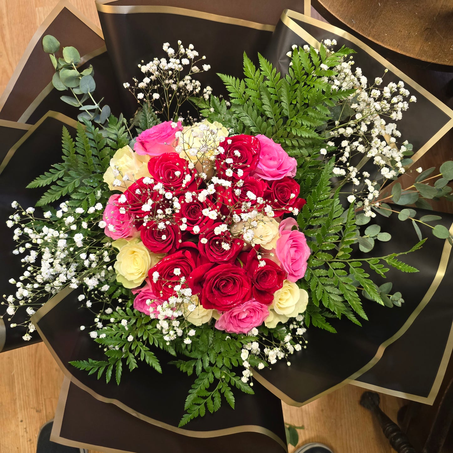 Two Dozen Roses Hand-Tied Bouquet