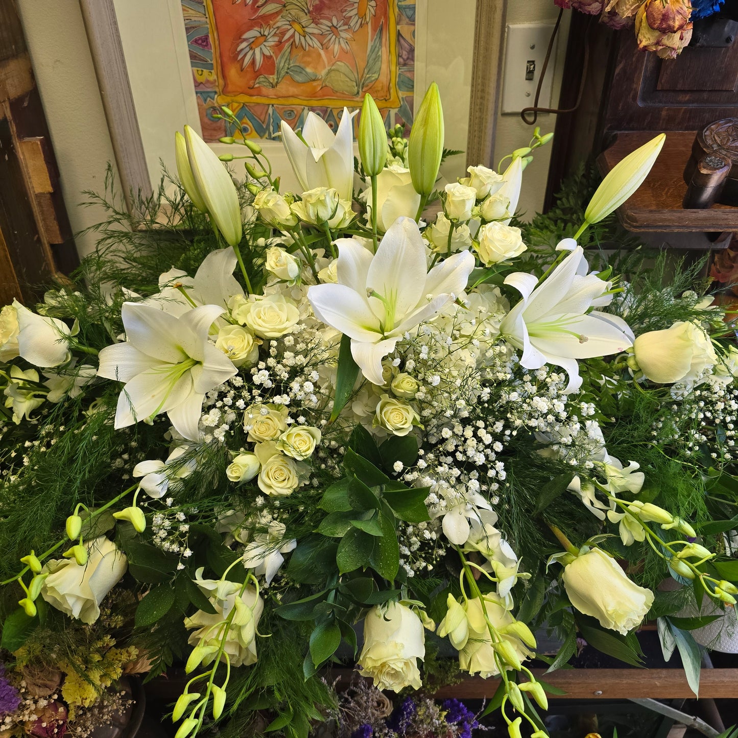 Sympathy Funeral Package 1 (1 Casket Spray, 1 Round Wreath, 1 Standing Spray)