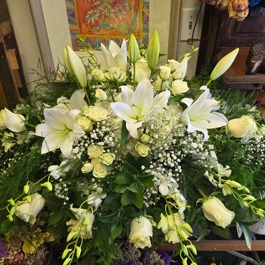 Sympathy Funeral Package 1 (1 Casket Spray, 1 Round Wreath, 1 Standing Spray)