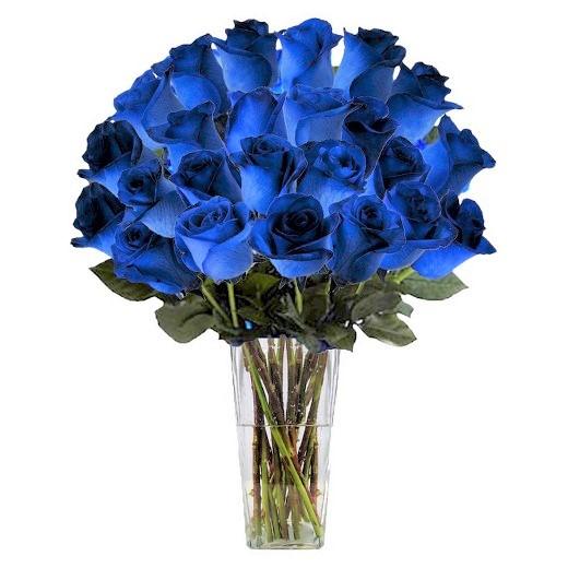 Valentine Two Dozen Blue Rose Bouquet