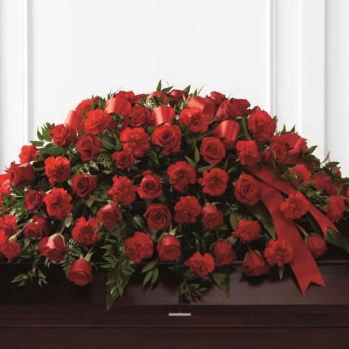 The Dearly Departed??Casket Spray - Carnations & Roses