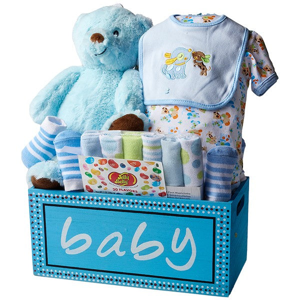 Wooden Keepsake Gift Basket (Boy)