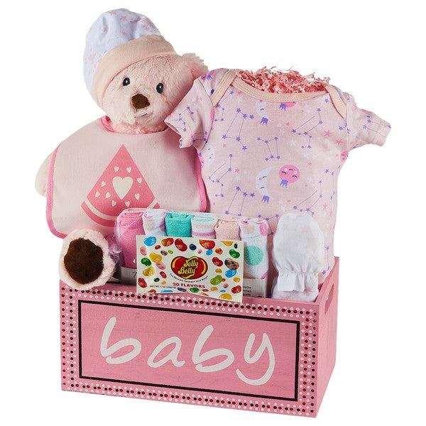 Wooden Keepsake Gifte Basket (Girl)