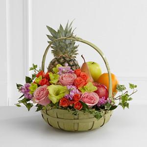THE REST IN PEACE FRUIT FLOWERS BASKET