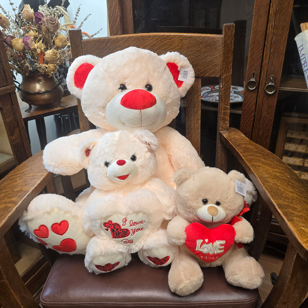 Plush Valentine Bears (Smalll, Medium, Large)