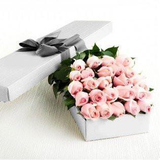 Two Dozen Boxed Roses (Red, Pink, Blue, Purple, Mixed, White, Yellow)