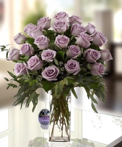 TWO DOZEN PURPLE ROSE BOUQUET