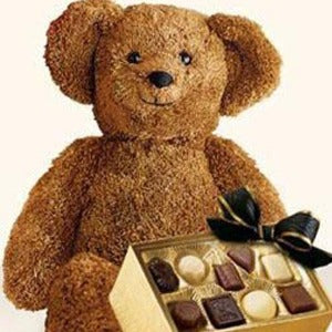 ADORABLE PLUSH BEAR WITH CHOCOLATES