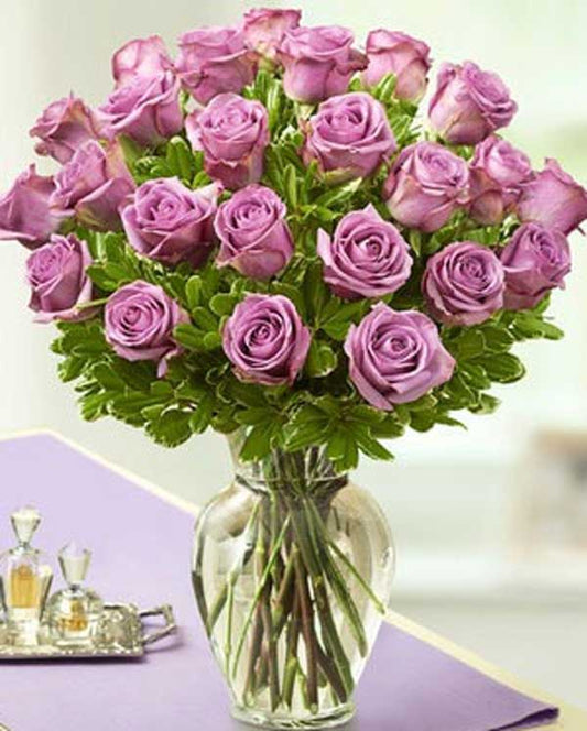 TWO DOZEN LAVENDER (PURPLE) ROSE BOUQUET