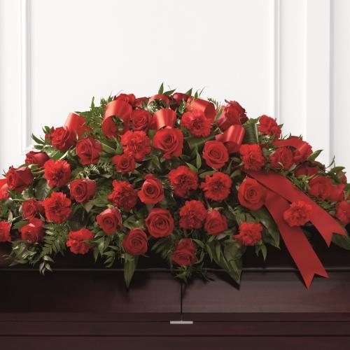 The Dearly Departed??Casket Spray - Carnations & Roses